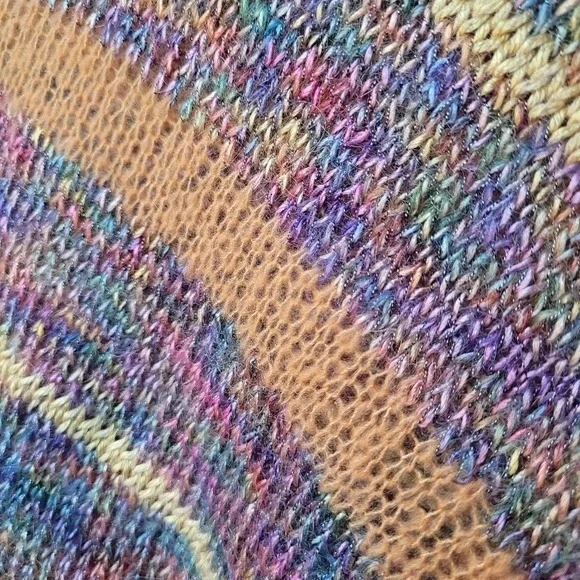 Hand Knit Vintage Striped Sleeveless Sweater‎ Top Multi Color - Picture 5 of 5